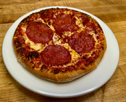 Rubys Pizzeria and grill kids meal pizza cheese pepperoni