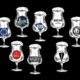 Images of Beer Glasses with logos from different Utah Craft Breweries